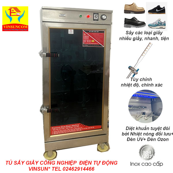 Máy Sấy Giày 1 Cánh 15 Đôi Giầy Diệt Khuẩn và Nấm Mốc Inox Điện VinSun