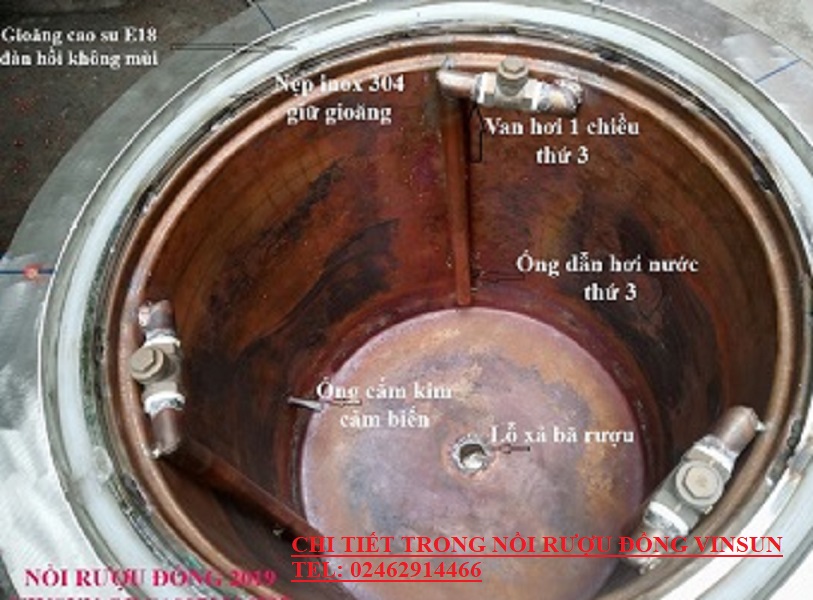 Nồi Nấu Rượu 50 Kg Điện Và Củi Loại Inox Lõi Đồng VinSun Nồi Nấu Rượu 50 Kg Điện Và Củi Loại Inox Lõi Đồng VinSun