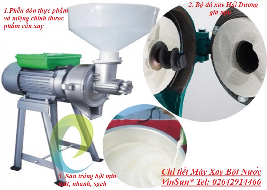 Máy Xay Bột Nước 2.2 Kw 50 Kg Gạo Mỗi Giơ ̀ VinSun Máy Xay Bột Nước 2.2 Kw 50 Kg Gạo Mỗi Giơ ̀ VinSun