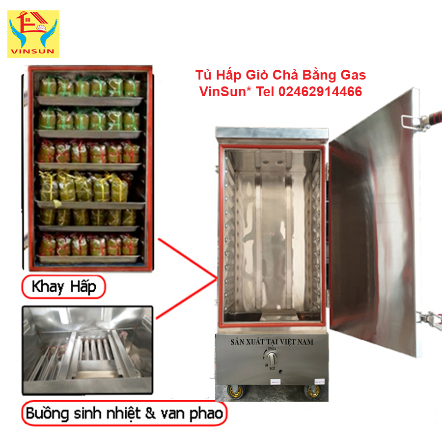 Tủ Hấp Giò Chả 12 Khay Gas Điện Tự Động Nhiệt VinSun Tủ Hấp Giò Chả 12 Khay Gas Điện Tự Động Nhiệt VinSun
